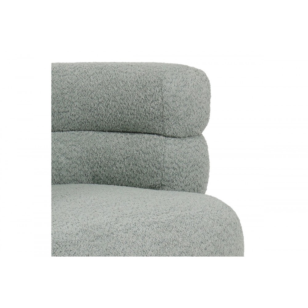 Πολυθρόνα "FOLEJA" από μπουκλέ ύφασμα/μέταλλο σε χρώμα φυστικί/μαύρο 76x75x72