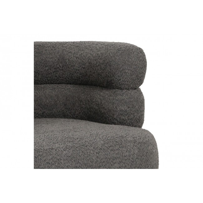 Πολυθρόνα "FOLEJA" από μπουκλέ ύφασμα/μέταλλο σε χρώμα σκούρο γκρι/μαύρο 76x75x72
