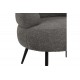 Πολυθρόνα "FOLEJA" από μπουκλέ ύφασμα/μέταλλο σε χρώμα σκούρο γκρι/μαύρο 76x75x72