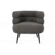 Πολυθρόνα "FOLEJA" από μπουκλέ ύφασμα/μέταλλο σε χρώμα σκούρο γκρι/μαύρο 76x75x72