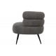 Πολυθρόνα "FOLEJA" από μπουκλέ ύφασμα/μέταλλο σε χρώμα σκούρο γκρι/μαύρο 76x75x72