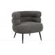 Πολυθρόνα "FOLEJA" από μπουκλέ ύφασμα/μέταλλο σε χρώμα σκούρο γκρι/μαύρο 76x75x72