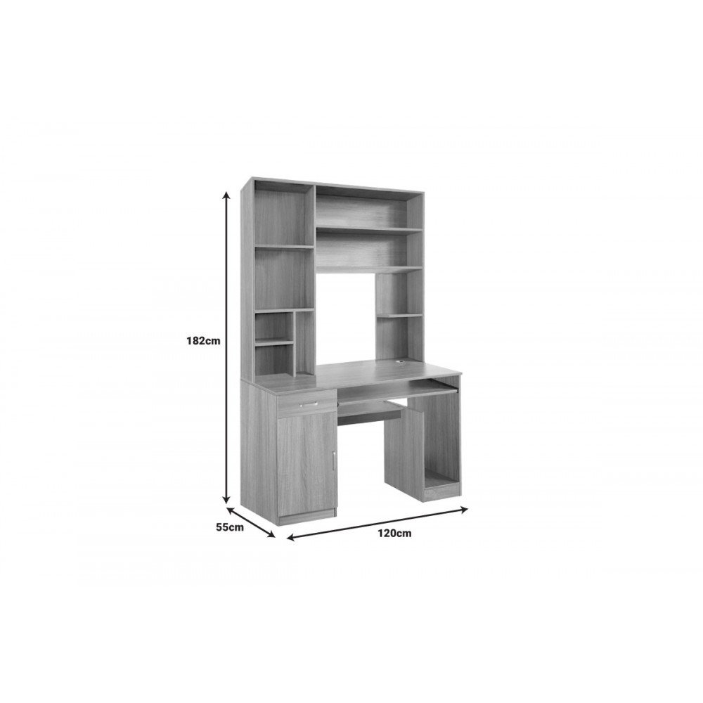 Γραφείο με βιβλιοθήκη "NOVELTY" σε χρώμα σονόμα 120x55x182