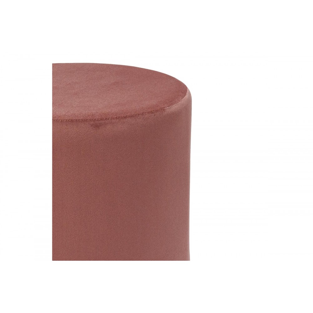 Σκαμπό "DASH" από βελούδο/μέταλλο σε χρώμα σάπιο μήλο/χρυσό Φ35x35