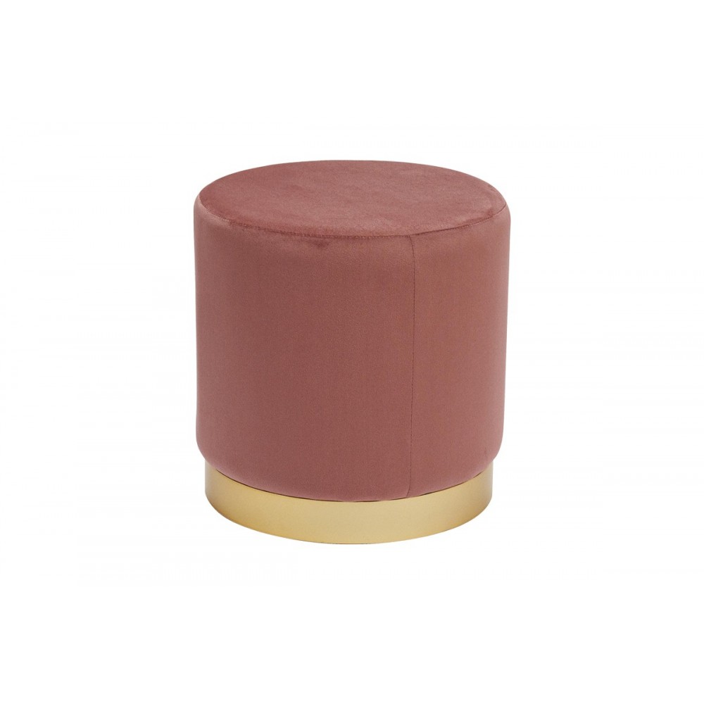 Σκαμπό "DASH" από βελούδο/μέταλλο σε χρώμα σάπιο μήλο/χρυσό Φ35x35