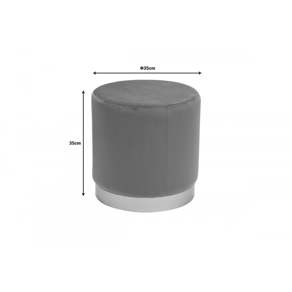 Σκαμπό "DASH" από βελούδο/μέταλλο σε χρώμα σάπιο μήλο/χρυσό Φ35x35