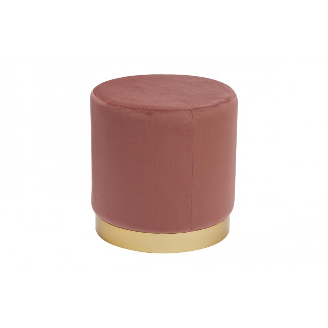 Σκαμπό "DASH" από βελούδο/μέταλλο σε χρώμα σάπιο μήλο/χρυσό Φ35x35