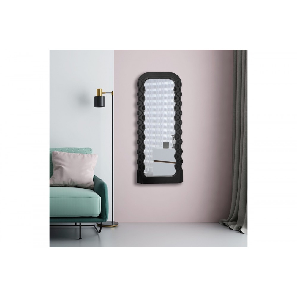 Καθρέπτης "MARAYA" από pp σε χρώμα μαύρο 46x3.2x110