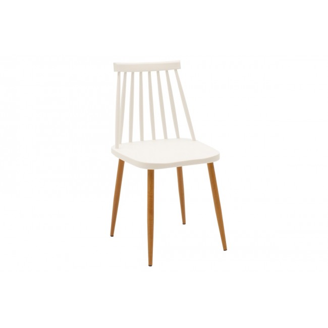 Τραπεζαρία 5τμχ "AURORA-BALOU" από pp/mdf σε χρώμα λευκό/φυσικό Φ100x75