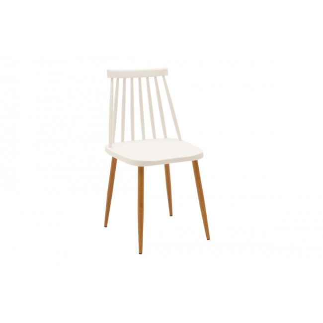 Τραπεζαρία 5τμχ "AURORA-BALOU I" από pp/mdf σε χρώμα λευκό/φυσικό Φ120x75