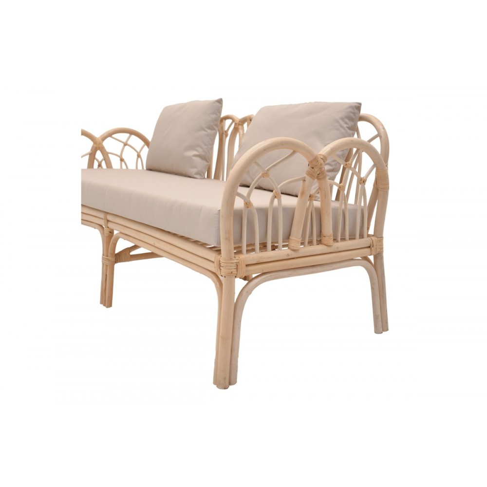 Σαλόνι 2τμχ "YTRONE-SIDERTY" από rattan σε χρώμα φυσικό Φ80x45