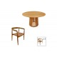 Τραπεζαρία 5τμχ "NOODY-KENDA" από ξύλο σε χρώμα φυσικό Φ120x75