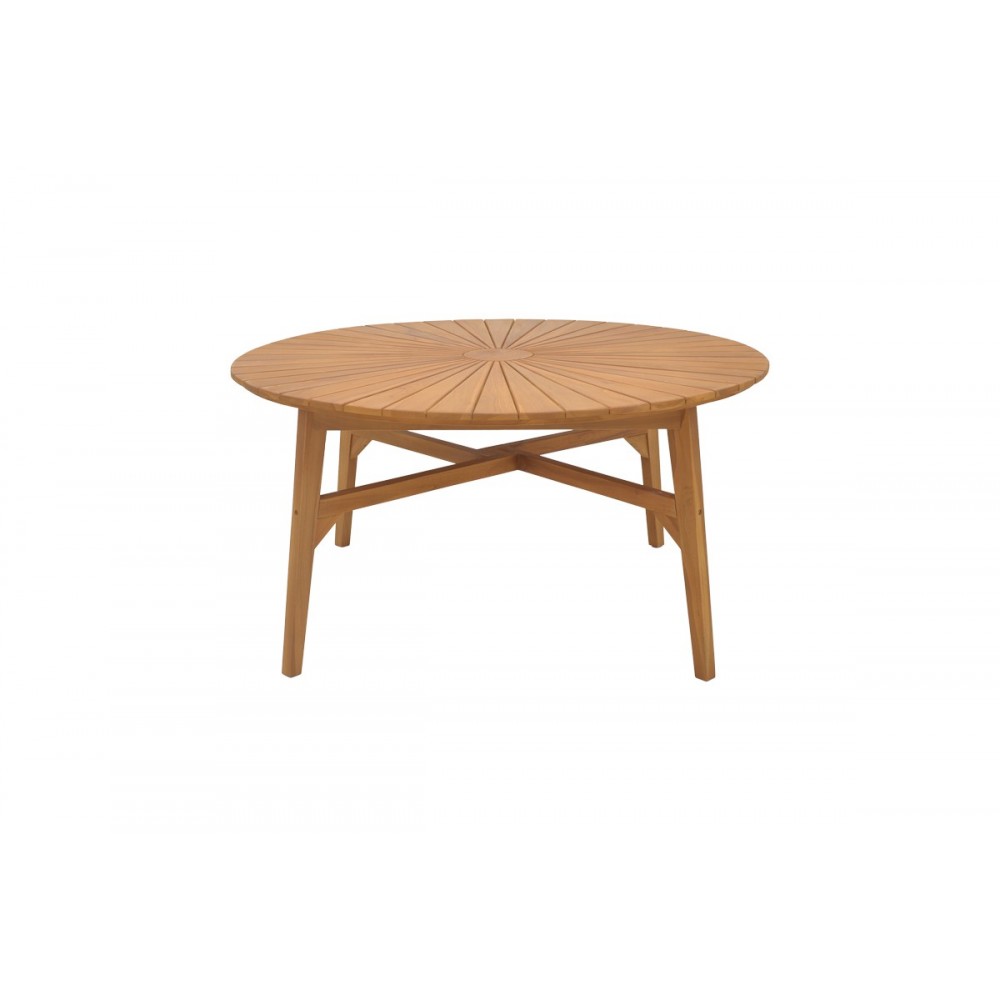 Τραπεζαρία 7τμχ "GANNY-COLEN" από ξύλο/σχοινί σε χρώμα φυσικό/μαύρο Φ150x75