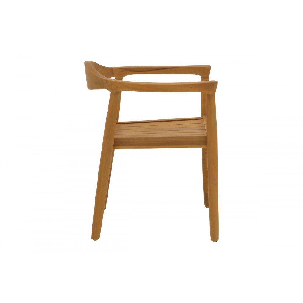 Τραπεζαρία 7τμχ "GANNY-COLEN" από ξύλο σε χρώμα φυσικό Φ150x75