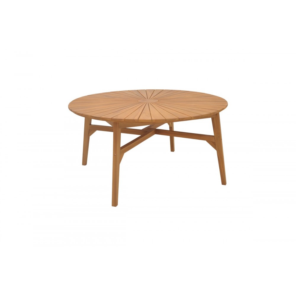 Τραπεζαρία 7τμχ "GANNY-COLEN" από ξύλο σε χρώμα φυσικό Φ150x75