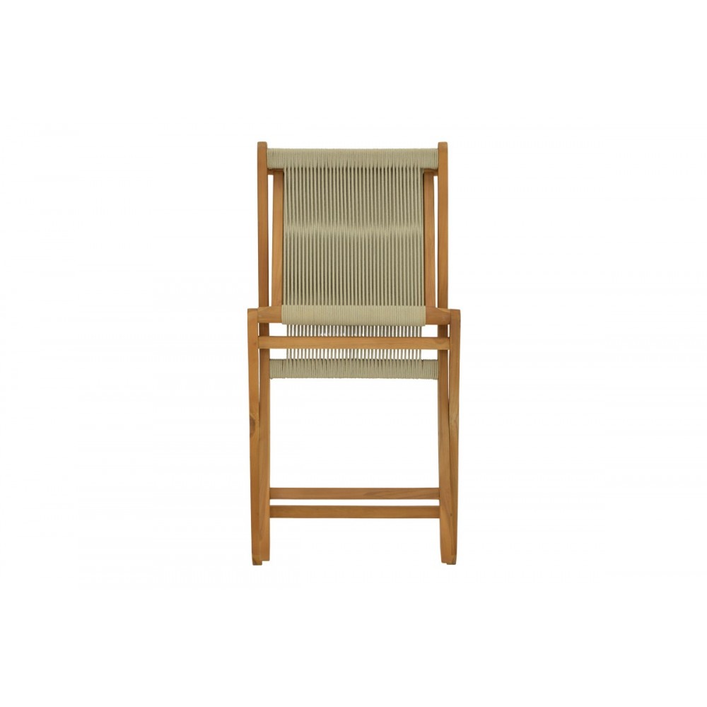 Τραπεζαρία 7τμχ "BANOU-COLEN" από ξύλο/σχοινί σε χρώμα φυσικό Φ150x75