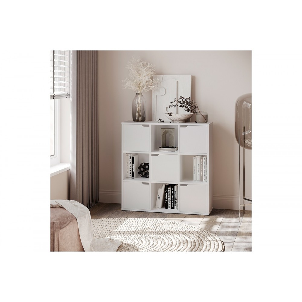 Βιβλιοθήκη "BOOKEL" σε χρώμα λευκό 88.5x27.5x89.3