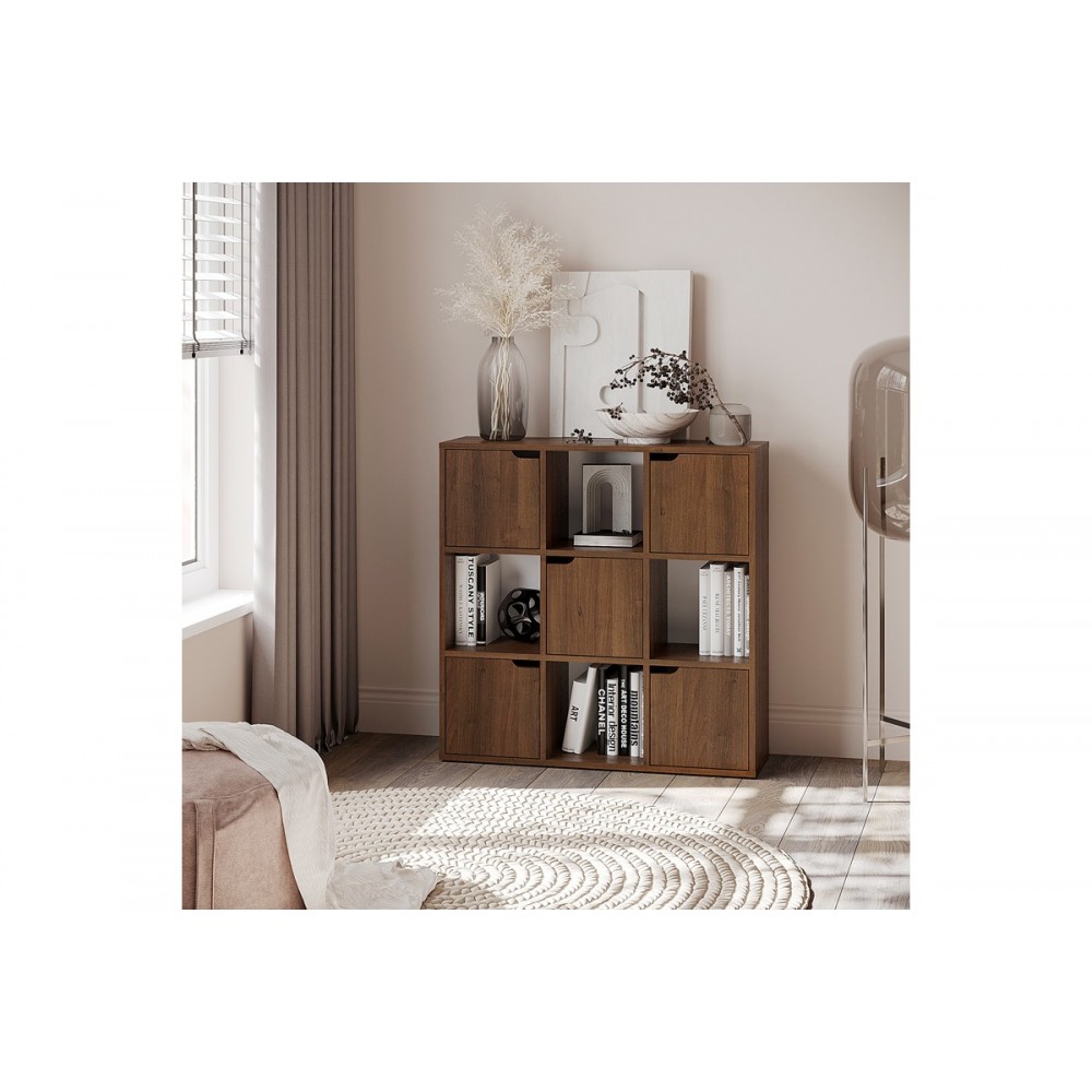 Βιβλιοθήκη "BOOKEL" σε χρώμα καρυδί 88.5x27.5x89.3