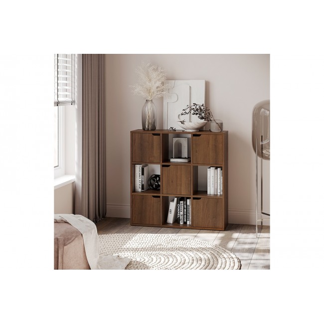 Βιβλιοθήκη "BOOKEL" σε χρώμα καρυδί 88.5x27.5x89.3