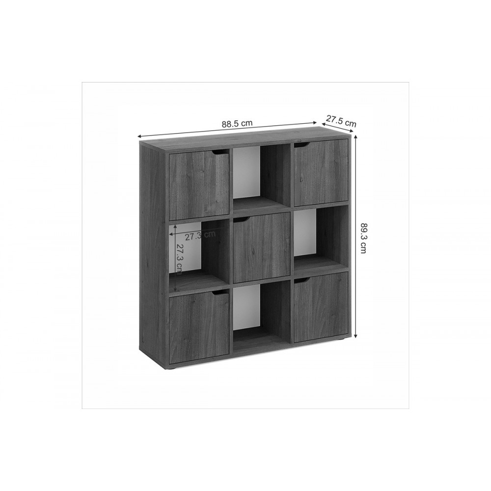 Βιβλιοθήκη "BOOKEL" σε χρώμα καρυδί 88.5x27.5x89.3