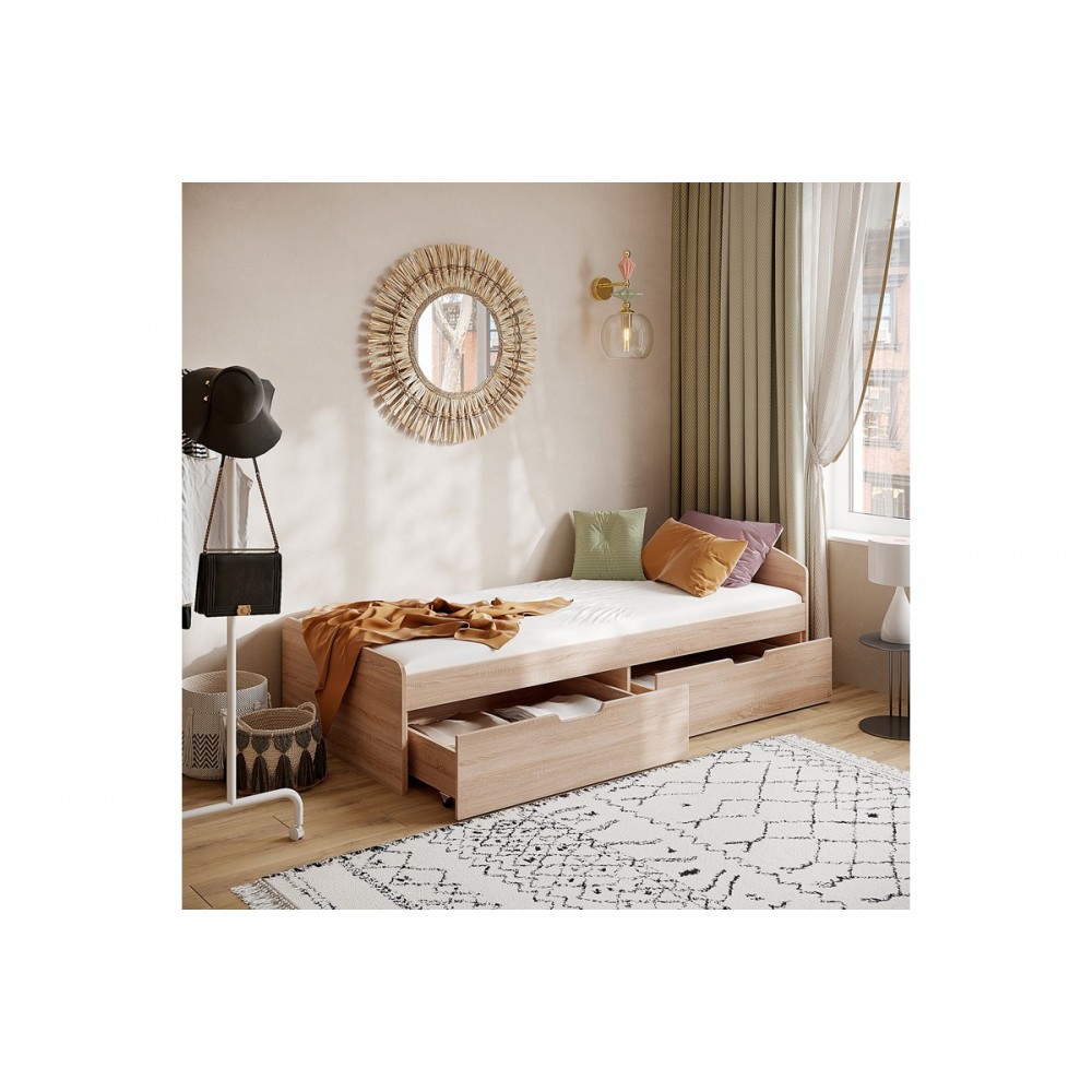 Κρεβάτι "REGAN" σε χρώμα οακ 210x94.5x40