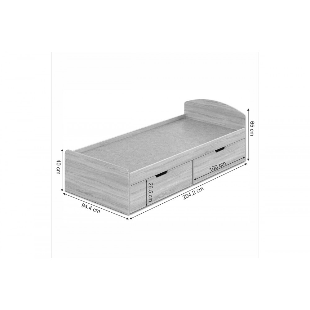 Κρεβάτι "REGAN" σε χρώμα οακ 210x94.5x40