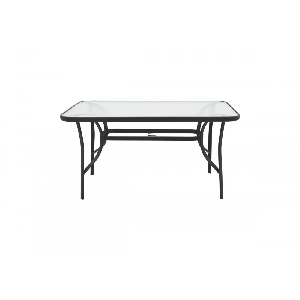 Τραπέζι "ENSURE" από μέταλλο/γυαλί σε χρώμα μαύρο 140x80x70