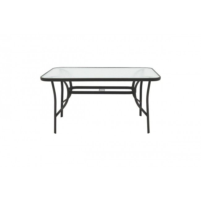Τραπέζι "ENSURE" από μέταλλο/γυαλί σε χρώμα μαύρο 140x80x70
