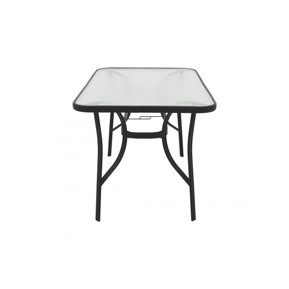 Τραπέζι "ENSURE" από μέταλλο/γυαλί σε χρώμα μαύρο 140x80x70