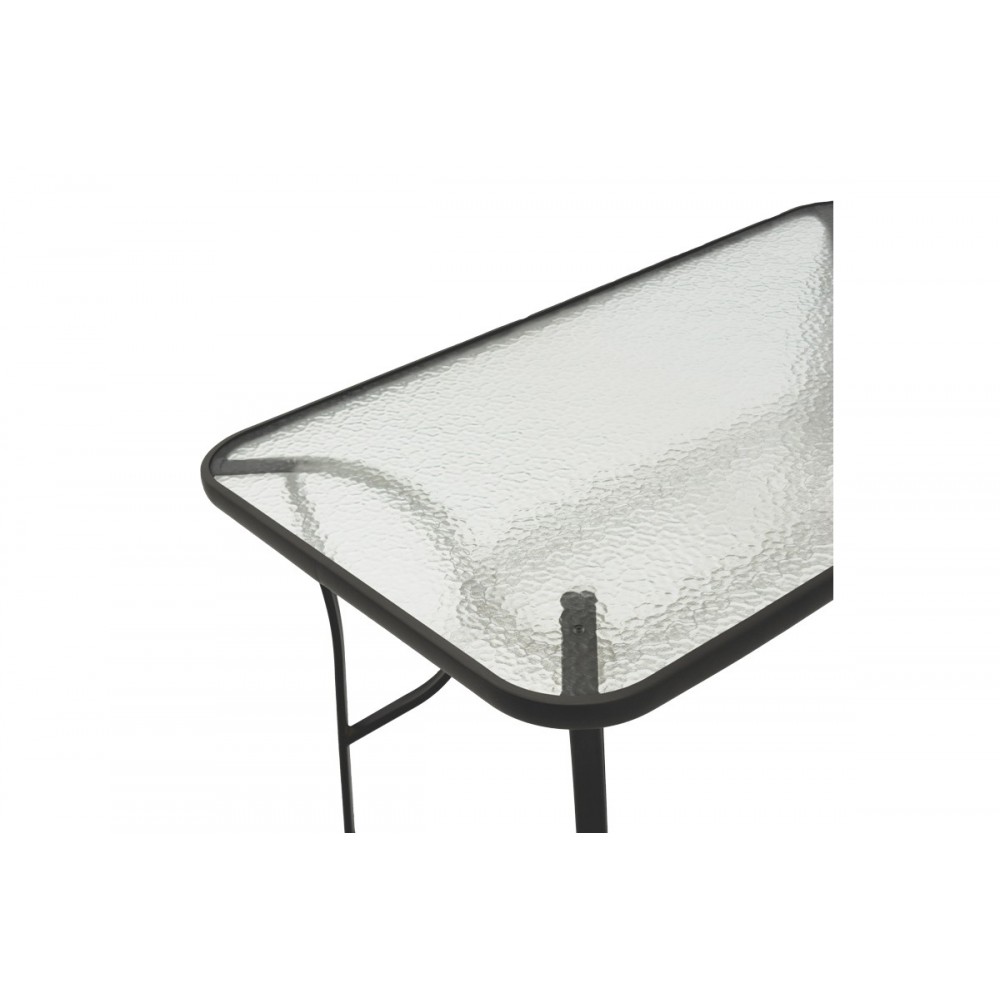 Τραπέζι "ENSURE" από μέταλλο/γυαλί σε χρώμα μαύρο 140x80x70