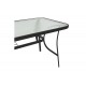 Τραπέζι "ENSURE" από μέταλλο/γυαλί σε χρώμα μαύρο 140x80x70