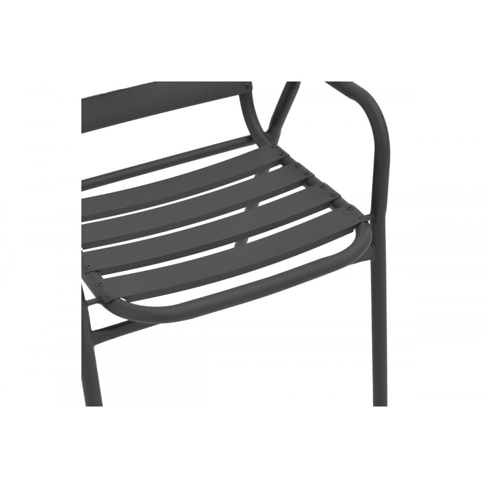 Πολυθρόνα "SUSSIE" από μέταλλο/αλουμίνιο σε χρώμα ανθρακί 45x62x76