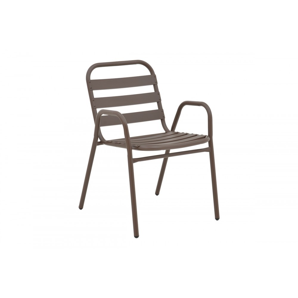 Πολυθρόνα "SUSSIE" από μέταλλο/αλουμίνιο σε χρώμα καφέ 45x62x76