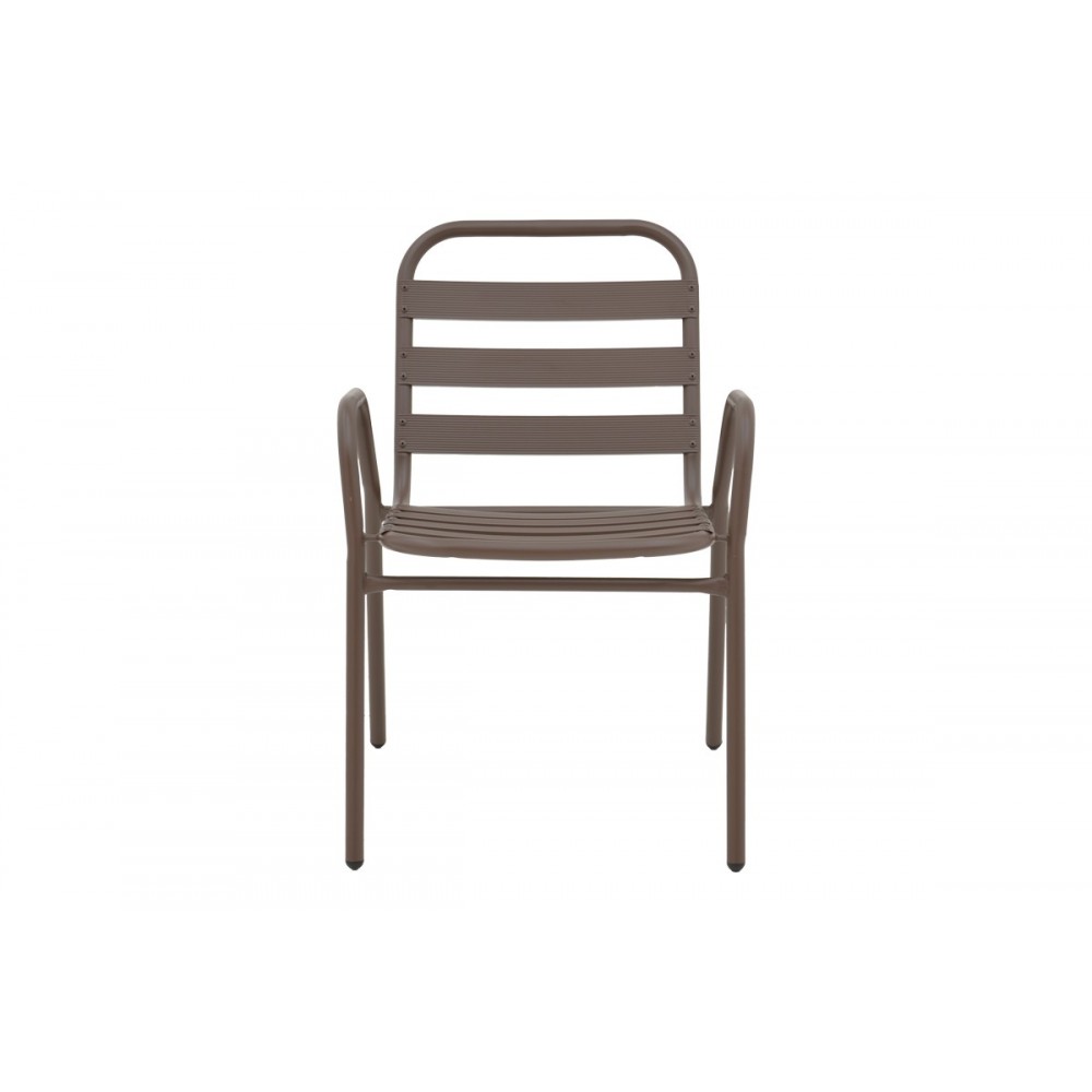 Πολυθρόνα "SUSSIE" από μέταλλο/αλουμίνιο σε χρώμα καφέ 45x62x76