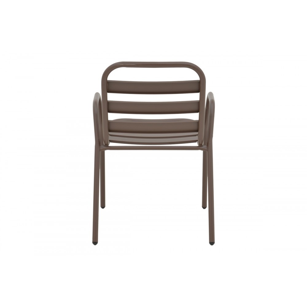 Πολυθρόνα "SUSSIE" από μέταλλο/αλουμίνιο σε χρώμα καφέ 45x62x76