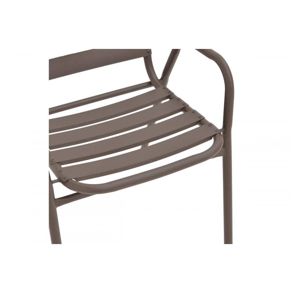 Πολυθρόνα "SUSSIE" από μέταλλο/αλουμίνιο σε χρώμα καφέ 45x62x76
