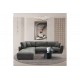 Kαναπές "GIANCO" δεξιά γωνία σε χρώμα γκρι 298x208x85
