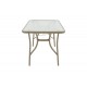 Τραπέζι "ENSURE" από μέταλλο/γυαλί σε χρώμα σαμπανιζέ 140x80x70