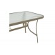 Τραπέζι "ENSURE" από μέταλλο/γυαλί σε χρώμα σαμπανιζέ 140x80x70