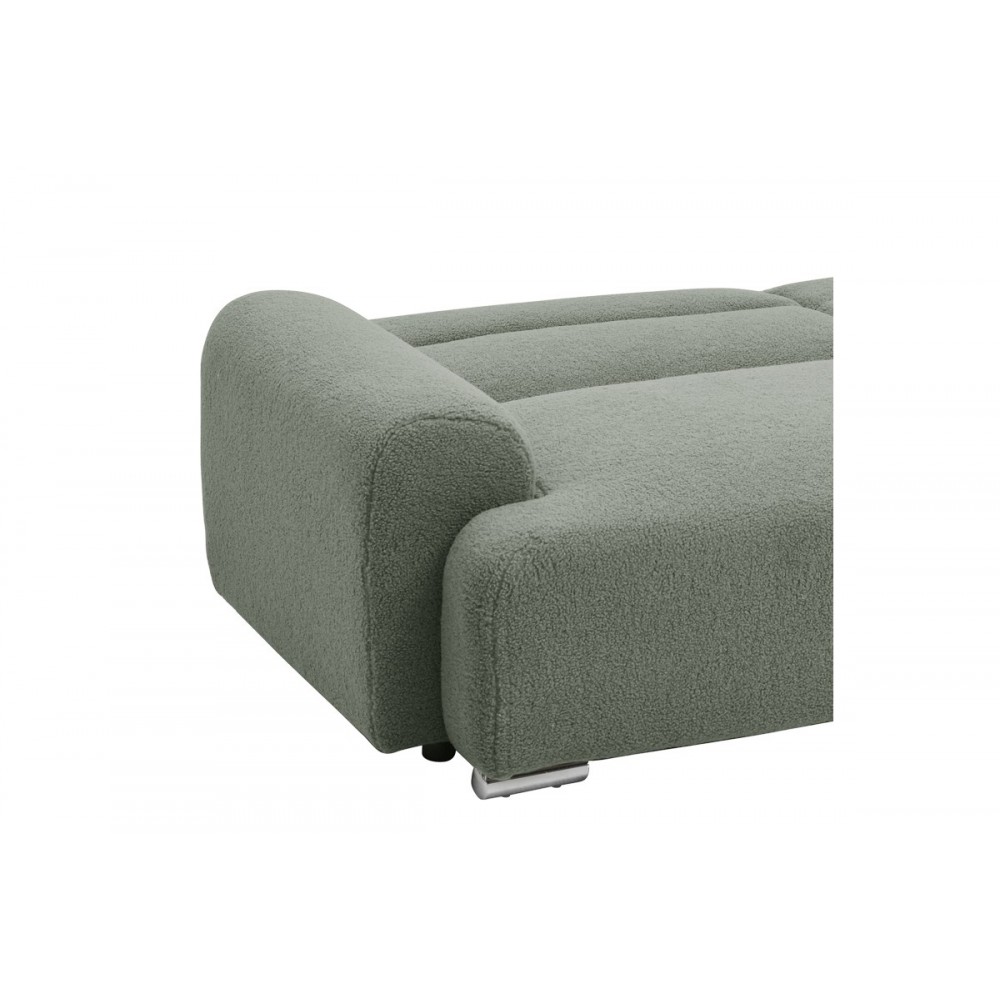 Kαναπές-κρεβάτι τριθέσιος "HARMONIOUS" από μπουκλέ ύφασμα σε χρώμα λαδί 223.5x92x81