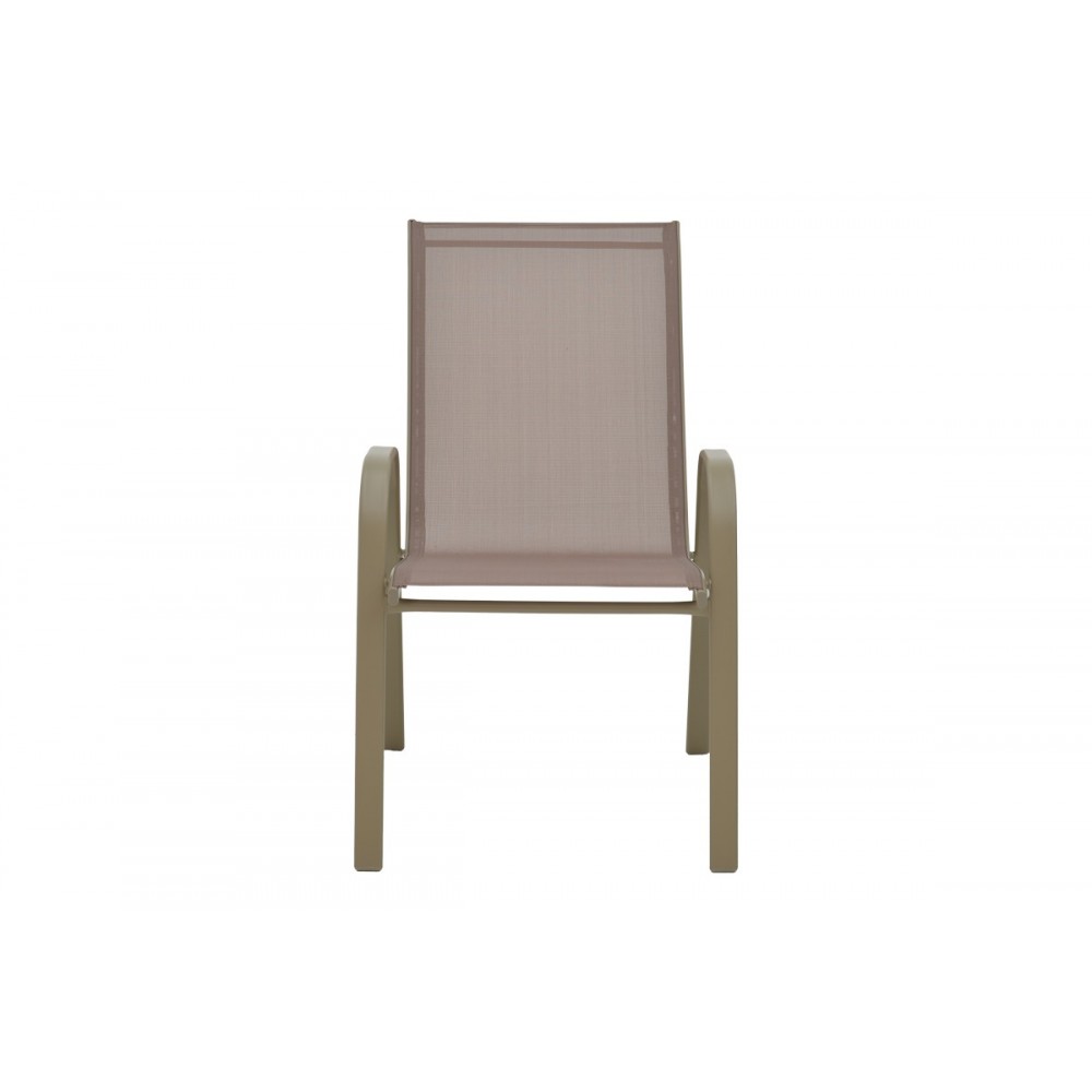 Πολυθρόνα "CALAN" από μέταλλο σε χρώμα σαμπανιζέ 55x75x90