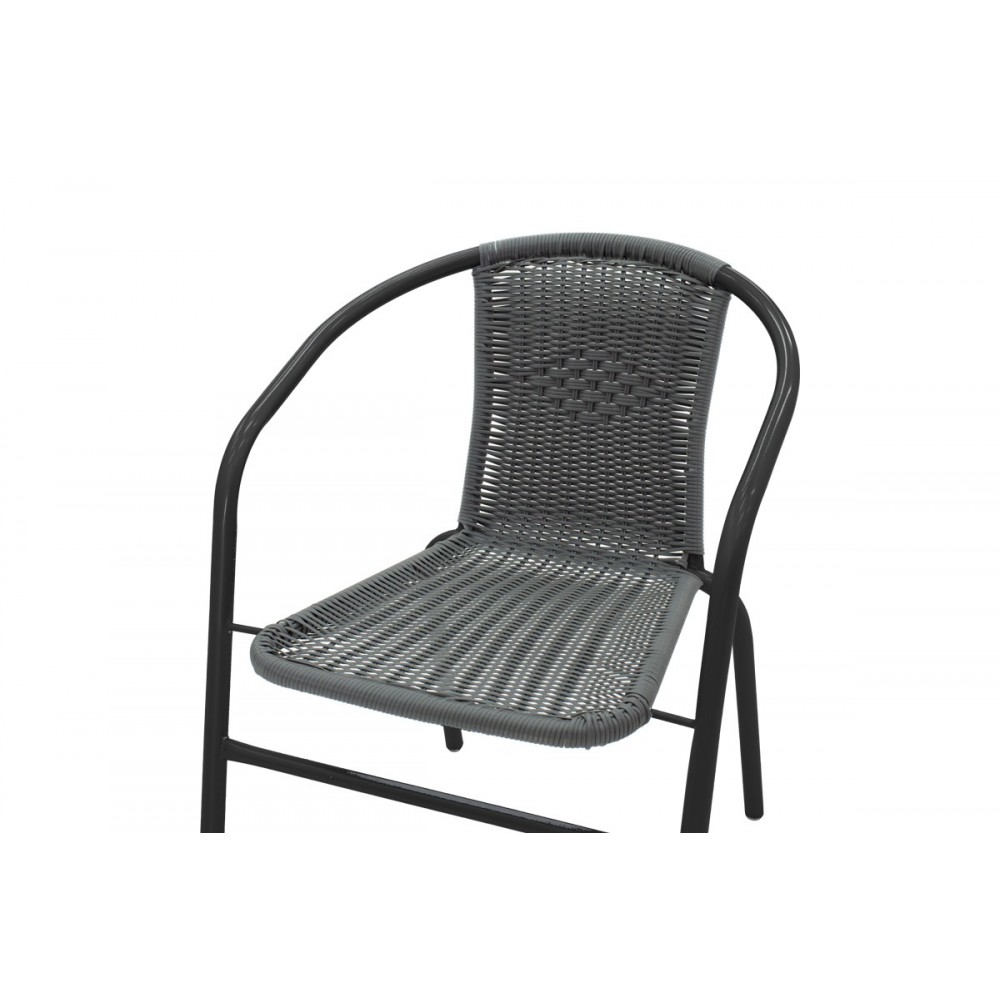 Πολυθρόνα "OBBI" από μέταλλο/pe rattan σε χρώμα γκρι 54x56x73