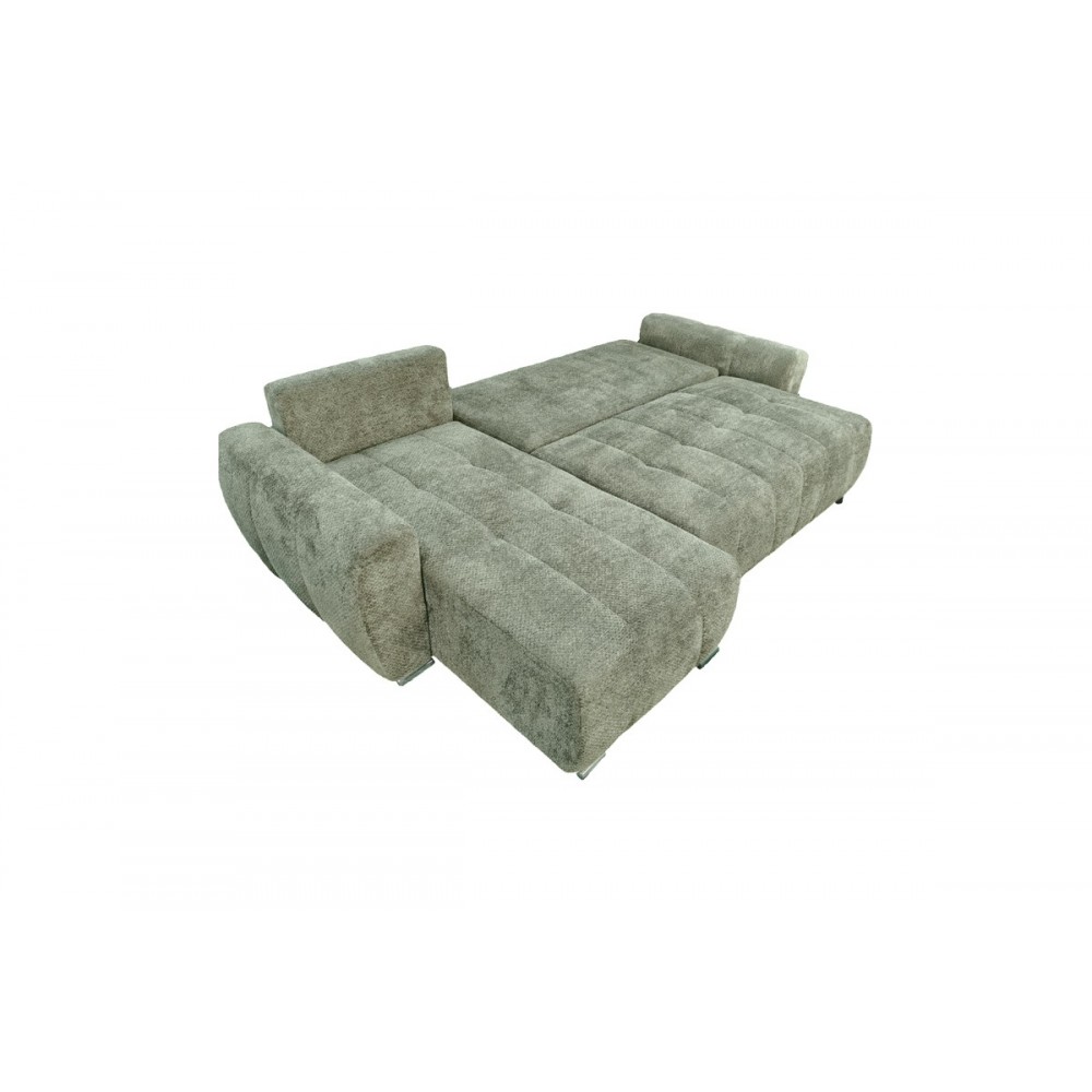 Γωνιακός καναπές-κρεβάτι "VIVAD" δεξιά γωνία από ύφασμα σε χρώμα μέντα 275x164x91
