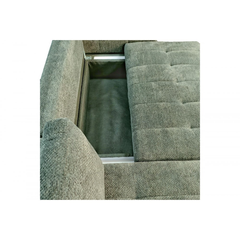 Γωνιακός καναπές-κρεβάτι "VIVAD" δεξιά γωνία από ύφασμα σε χρώμα μέντα 275x164x91
