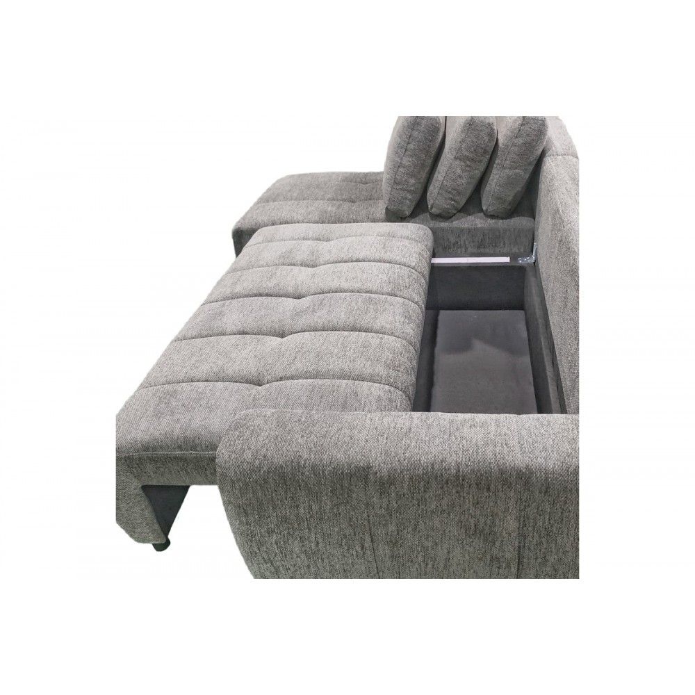 Γωνιακός καναπές-κρεβάτι "VIVAD" δεξιά γωνία από ύφασμα σε χρώμα ανθρακί 275x164x91