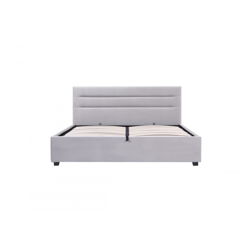 Κρεβάτι "MOLITO" από βελούδο σε χρώμα γκρι 168x214x91