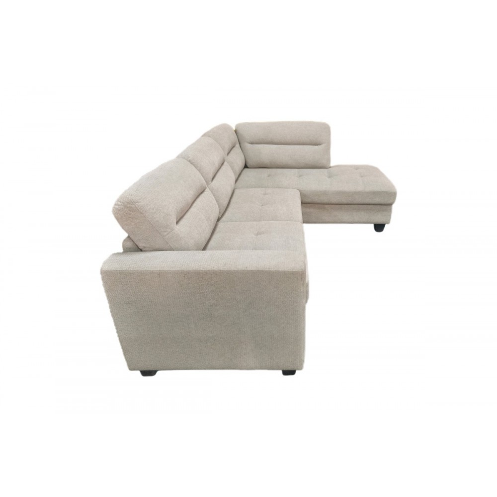 Γωνιακός καναπές "CAMILE" αριστερή γωνία από ύφασμα σε χρώμα μπεζ 270x174x95