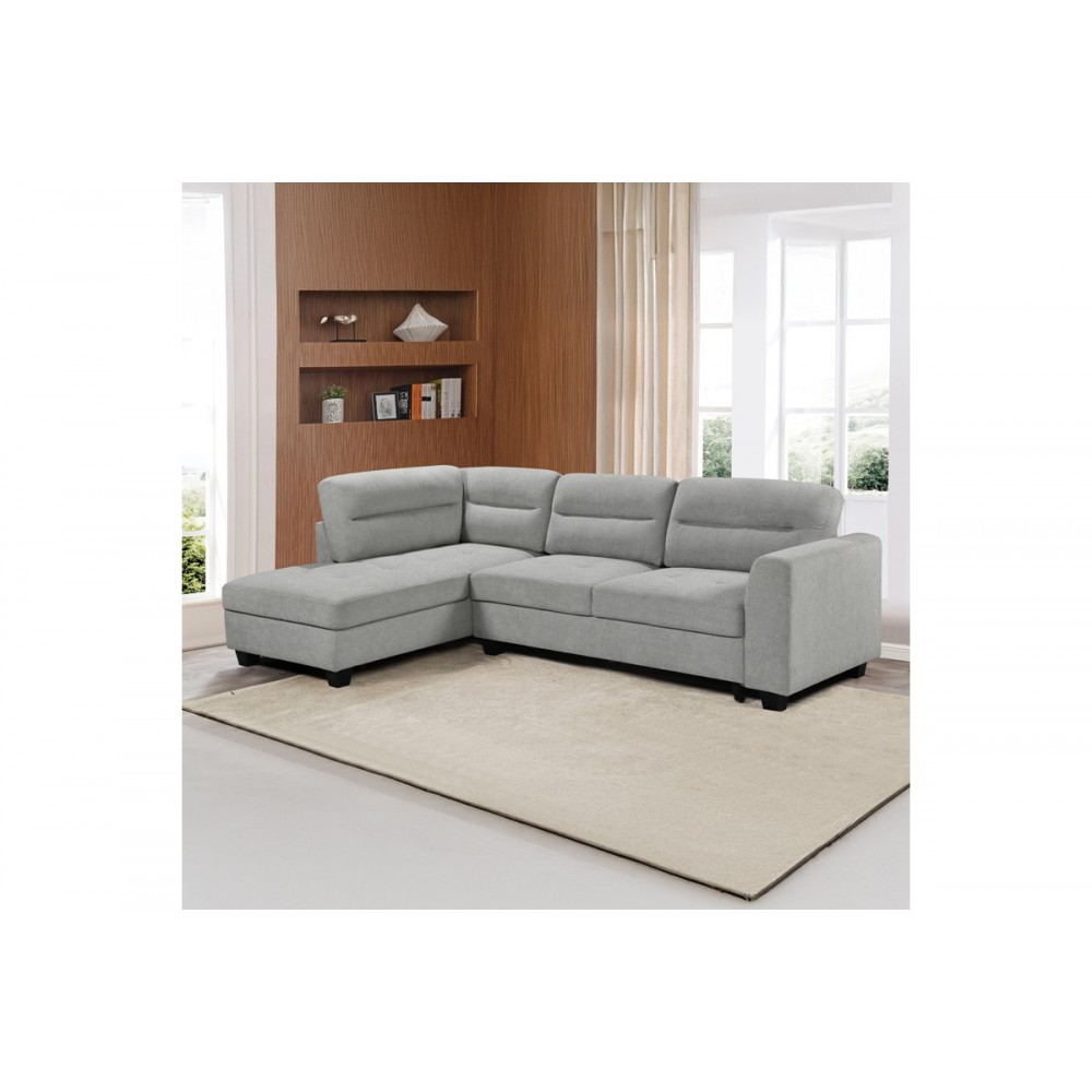 Γωνιακός καναπές "CAMILE" δεξιά γωνία από ύφασμα σε χρώμα ανθρακί 270x174x95