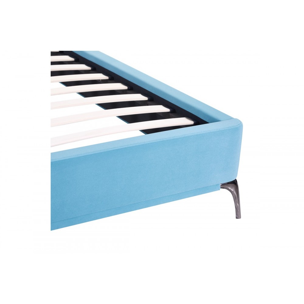 Κρεβάτι "IKINA" από βελούδο σε χρώμα πετρόλ 176x223x100