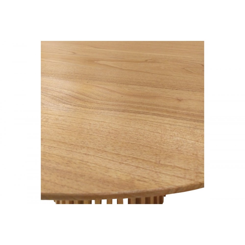 Τραπεζαρία 5τμχ "GRANNY-KENDA" από ξύλο/σχοινί σε χρώμα φυσικό/μπεζ Φ120x75